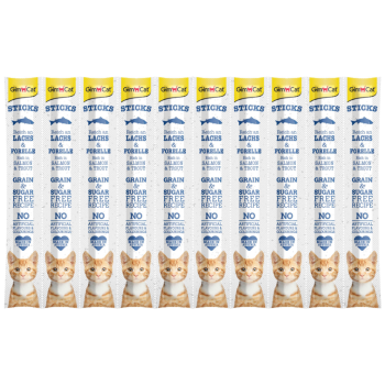 GimCat Sticks Somonlu ve Alabalıklı Tahılsız Kedi Ödülü 10x5 Gr - 1