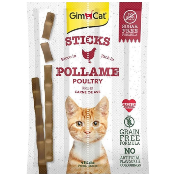 GimCat Sticks Kümes Hayvanı Etli Tahılsız Kedi Ödülü 4x5 Gr - 1