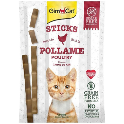 Gimcat Sticks Kümes Hayvanı Etli Tahılsız Kedi Ödülü 5 Gr 4 Lü Paket - 1