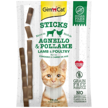 GimCat Sticks Kuzu Etli ve Tavuklu Tahılsız Kedi Ödülü 4x5 Gr - 1