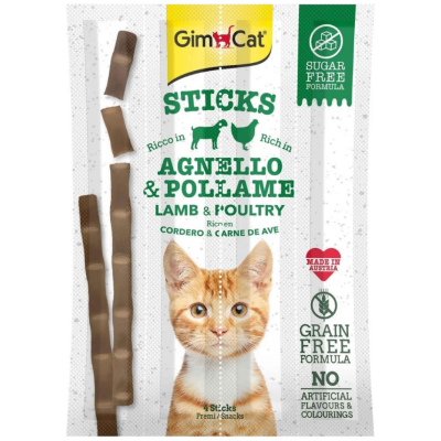 Gimcat Sticks Kuzu Etli ve Tavuklu Tahılsız Kedi Ödülü 5 Gr 4 Lü Paket - 1