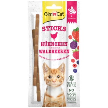 GimCat Sticks Tavuklu ve Yabani Meyveli Tahılsız Kedi Ödülü 3x5 Gr - 1