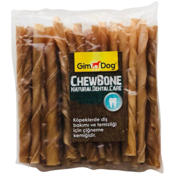 GimDog Chewbone Mordimi Natural Burgu Çubuk Köpek Ödülü 50 Li 300 Gr - 1