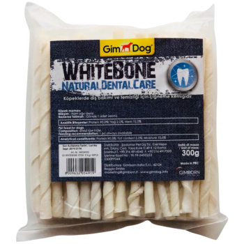 GimDog Whitebone Mordimi Burgu Çubuk Köpek Ödülü 50 Li 300 Gr - 1