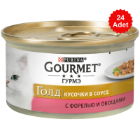Gourmet Gold Alabalıklı Ve Sebzeli Kedi Konserve Maması 85 Gr 24 Adet - Gourmet Gold