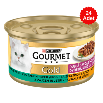 Gourmet Gold Ciğerli Ve Tavşanlı Kedi Konserve Maması 85 Gr 24 Adet - 1