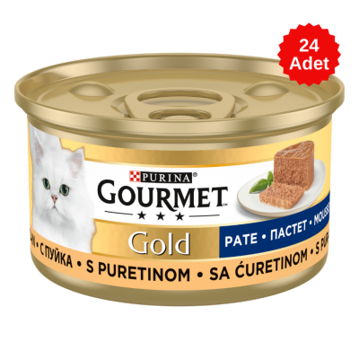 Gourmet Gold Kıyılmış Hindi Etli Kedi Konserve Maması 85 Gr 24 Adet - 1