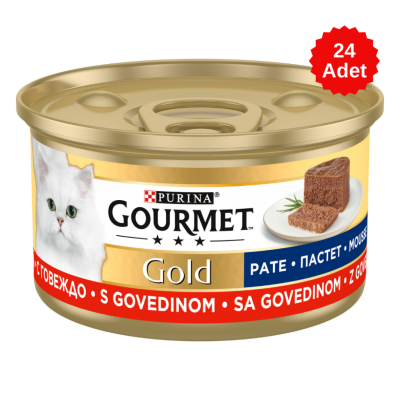 Gourmet Gold Kıyılmış Sığır Etli Kedi Konserve Maması 85 Gr 24 Adet - 1