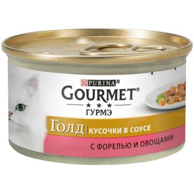 Gourmet Gold Parça Etli ve Soslu Alabalıklı ve Sebzeli Kedi Konservesi 85 Gr - 1