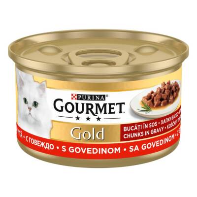 Gourmet Gold Parça Etli ve Soslu Sığır Etli Kedi Konservesi 85 Gr - 1