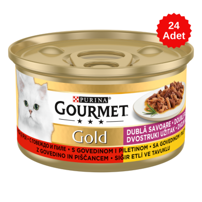 Gourmet Gold Sığır Etli Ve Tavuklu Kedi Konserve Maması 85 Gr 24 Adet - 1