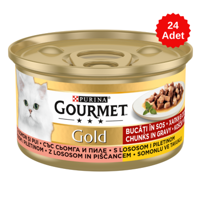 Gourmet Gold Somonlu Ve Tavuklu Kedi Konserve Maması 85 Gr 24 Adet - 1