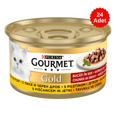 Gourmet Gold Tavuklu Ve Ciğerli Kedi Konserve Maması 85 Gr 24 Adet - 1