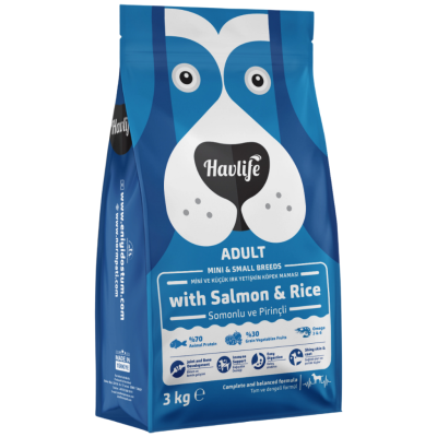 Havlife Small Mini Adult Somonlu Küçük Irk Yetişkin Köpek Maması 3 Kg - 1