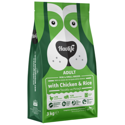 Havlife Small Mini Adult Tavuklu Küçük Irk Yetişkin Köpek Maması 3 Kg - 1