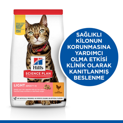 Hill's SCIENCE PLAN Light Tavuklu Yetişkin Kedi Maması 1.5 Kg - 2