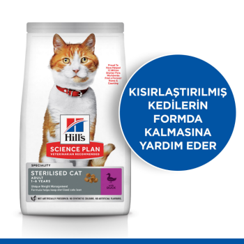 Hill's SCIENCE PLAN Ördekli Kısırlaştırılmış Yetişkin Kedi Maması 10 Kg - 3
