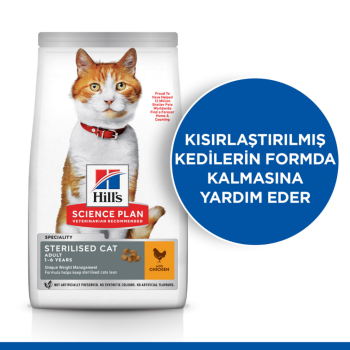 Hill's SCIENCE PLAN Tavuklu Kısırlaştırılmış Yetişkin Kedi Maması 1.5 Kg - 3