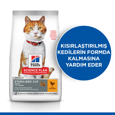 Hill's SCIENCE PLAN Tavuklu Kısırlaştırılmış Yetişkin Kedi Maması 1.5 Kg - 2