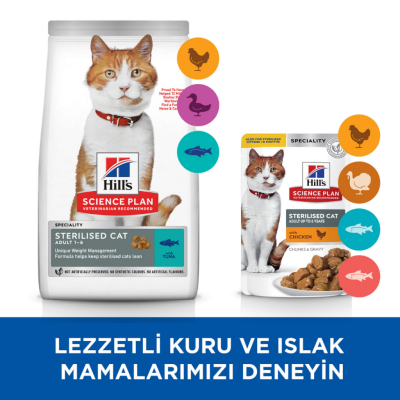 Hill's SCIENCE PLAN Ton Balıklı Kısırlaştırılmış Yetişkin Kedi Maması 1.5 Kg - 5