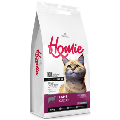 Homie Süper Premium Düşük Tahıllı Kuzu Etli Yetişkin Kedi Maması 12 Kg - 1