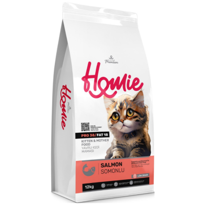 Homie Süper Premium Düşük Tahıllı Mother & Kitten Somonlu Yavru Kedi Maması 12 Kg - 1