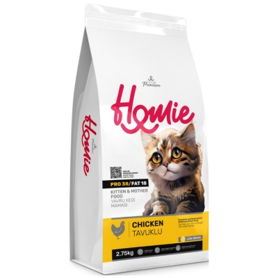 Homie Süper Premium Düşük Tahıllı Mother & Kitten Tavuklu Yavru Kedi Maması 2.75 Kg - 1