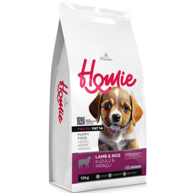 Homie Süper Premium Düşük Tahıllı Puppy Kuzu Etli Yavru Köpek Maması 12 Kg - 1