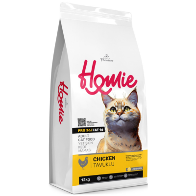 Homie Süper Premium Düşük Tahıllı Tavuklu Yetişkin Kedi Maması 12 Kg - 1