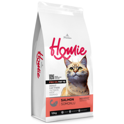 Homie Süper Premium Somonlu Yetişkin Kedi Maması 12 Kg - 1