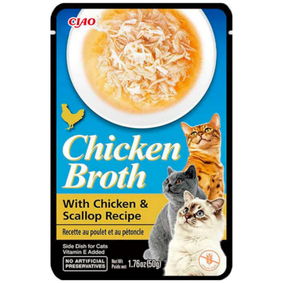 İnaba Ciao Broth Tavuk Sulu ve Deniz Taraklı Kedi Çorbası 50 Gr - 1