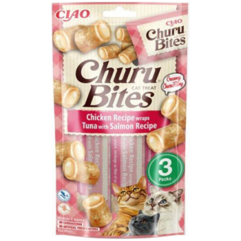 Inaba Ciao Churu Bites Tavuk Sargılı Ton Balıklı ve Somonlu Kedi Ödülü 3x10 Gr - 1