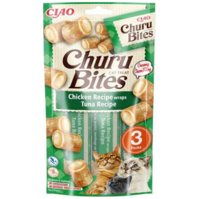 İnaba Ciao Churu Bites Tavuk Sargılı ve Ton Balıklı Kedi Ödülü 3 x 10 Gr - 1