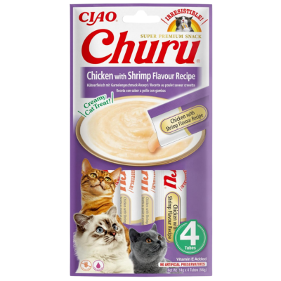 İnaba Ciao Churu Cream Tavuklu ve Karidesli Krema Kedi Ödülü 4 x 14 Gr - 1