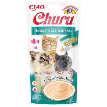 Inaba Ciao Churu Cream Tavuklu ve Yengeçli Krema Kedi Ödülü 4x14 Gr - 1