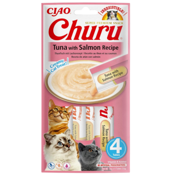 Inaba Ciao Churu Cream Ton Balıklı ve Somonlu Krema Kedi Ödülü 4x14 Gr - 1
