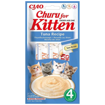Inaba Ciao Churu Kitten Cream Ton Balıklı Krema Yavru Kedi Ödülü 4x14 Gr - 1