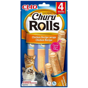 Inaba Ciao Churu Rolls Tavuk Sargılı Kedi Ödülü 4x10 Gr - 1