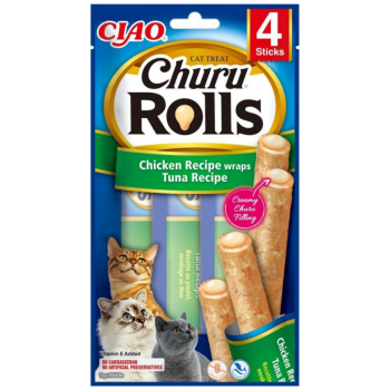 Inaba Ciao Churu Rolls Tavuk Sargılı ve Ton Balıklı Kedi Ödülü 4x10 Gr - 1