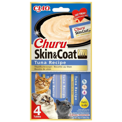 İnaba Ciao Churu Skin & Coat Cream Ton Balıklı Krema Kedi Ödülü 4 x 14 Gr - 1