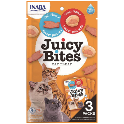 İnaba Juicy Bites Balıklı ve İstiridyeli Kedi Ödülü 3 x 11.3 Gr - 1