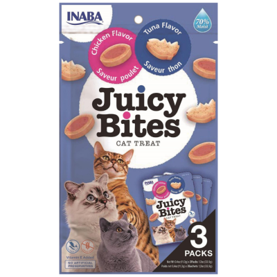 İnaba Juicy Bites Tavuklu ve Ton Balıklı Kedi Ödülü 3 x 11.3 Gr - 1