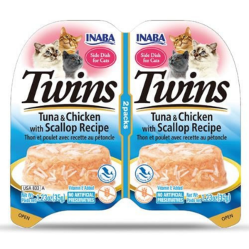İnaba Twins Ton Balıklı Deniz Taraklı ve Tavuklu Jöle İçinde Kedi Yaş Maması 2x35 Gr - 1