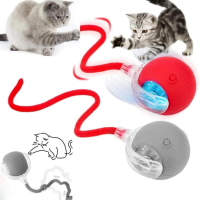 İnteraktif Hareketli Kuyruklu Top Kedi Oyuncağı - 1