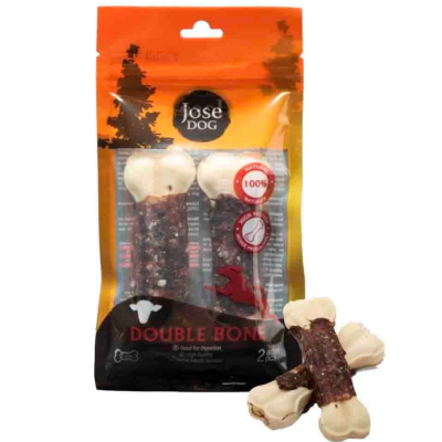 Jose Dog Double Bone Kuzu Eti Sargılı Kemik Köpek Ödülü 100 Gr - 1