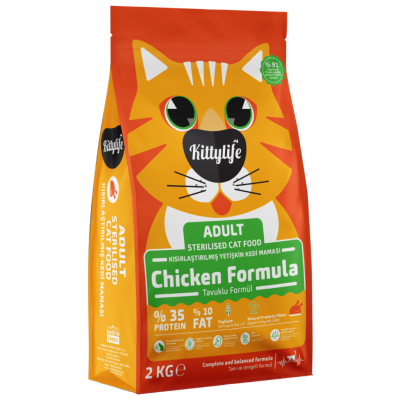 Kittylife Sterilised Tavuklu Kısırlaştırılmış Kedi Maması 2 Kg - 1