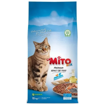 LaMito Mix Tavuklu ve Balıklı Renkli Taneli Yetişkin Kedi Maması 15 Kg - 1