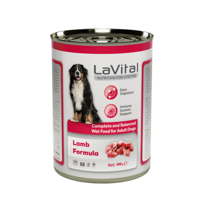 LaVital Kuzu Etli Yetişkin Köpek Konserve Maması Pate 400 Gr - 1