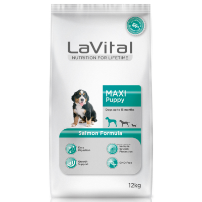 LaVital Maxi Puppy Somonlu Büyük Irk Yavru Köpek Maması 15 Kg - 1