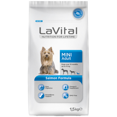 Lavital Small Mini Adult Somonlu Küçük Irk Yetişkin Köpek Maması 1.5 Kg - 1